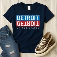 Detroit Block Mirrored Logo Women's T-Shirt thumb 3