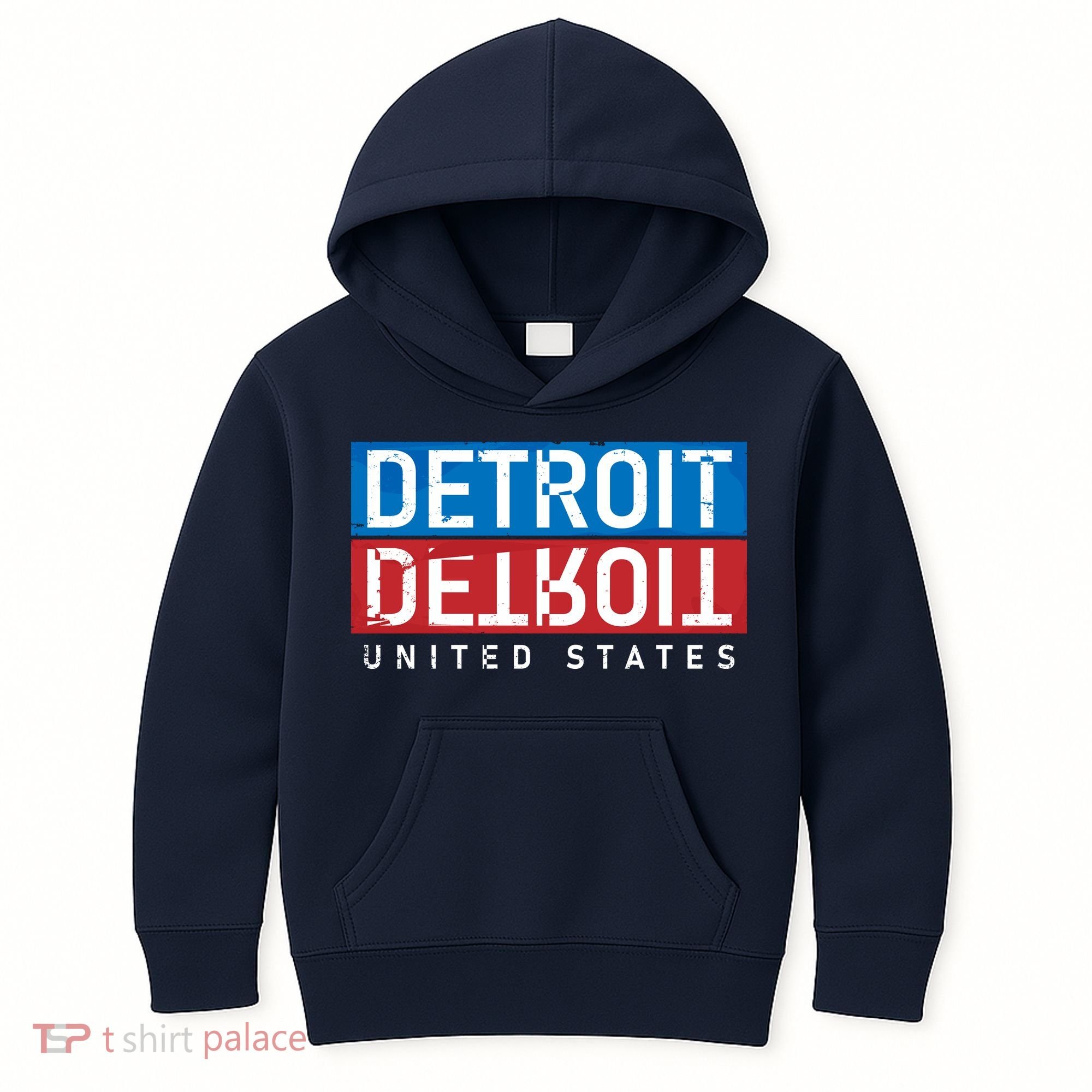 Detroit Block Mirrored Logo Kids Hoodie