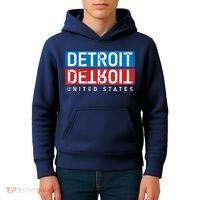Detroit Block Mirrored Logo Kids Hoodie thumb 4