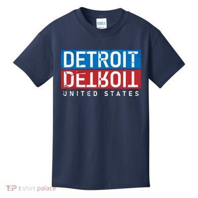 Detroit Block Mirrored Logo Kids T-Shirt
