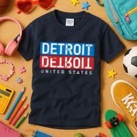 Detroit Block Mirrored Logo Kids T-Shirt thumb 3