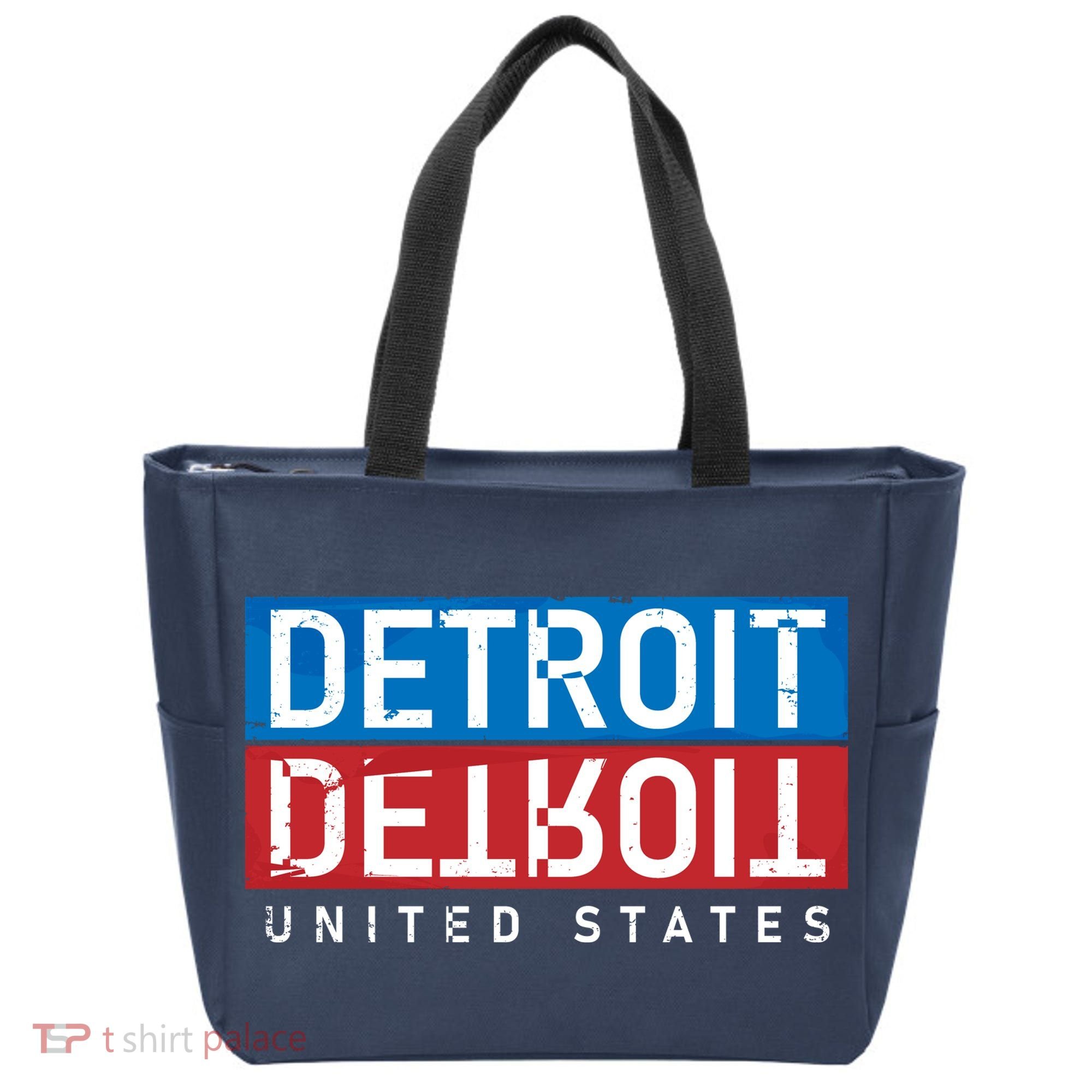 Detroit Block Mirrored Logo Tote Bag