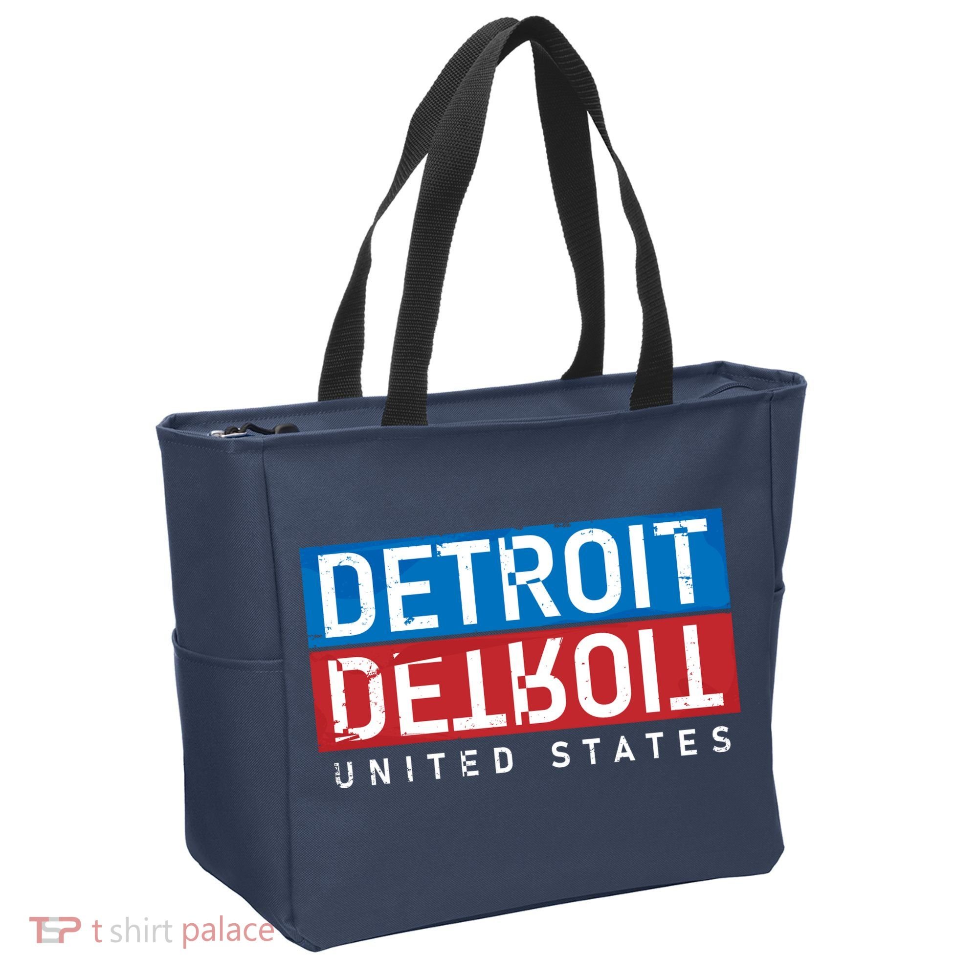 Detroit Block Mirrored Logo Tote Bag