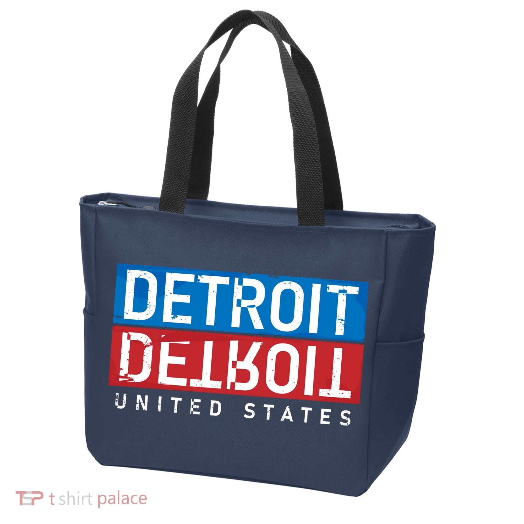 Detroit Block Mirrored Logo Tote Bag