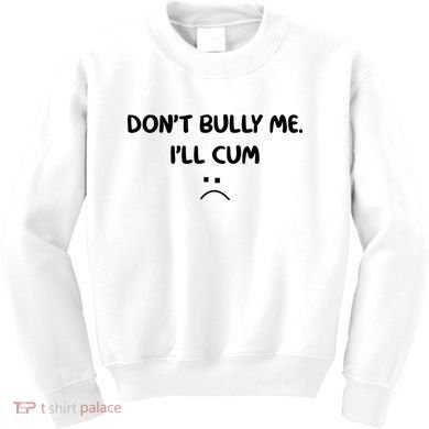 Don't Bully Me I'll Cum Kids Sweatshirt