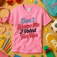 DonT Blame Me I Voted For Her Kids T-Shirt thumb 3