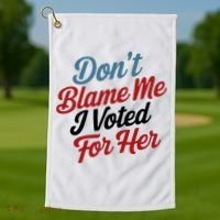 DonT Blame Me I Voted For Her Golf Towel thumb 1