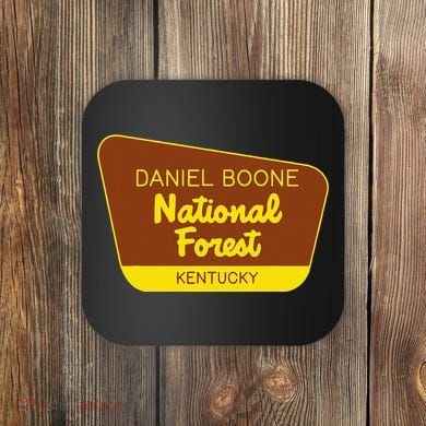 Daniel Boone National Forest Kentucky Retro Sign Coaster