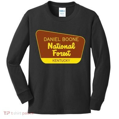 Daniel Boone National Forest Kentucky Retro Sign Kids Long Sleeve Shirt