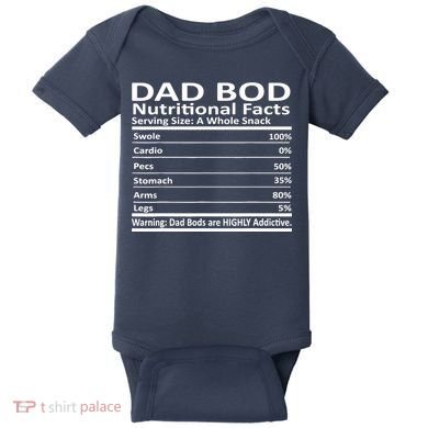 Dad Bod Nutritional Facts Funny Father Baby Bodysuit