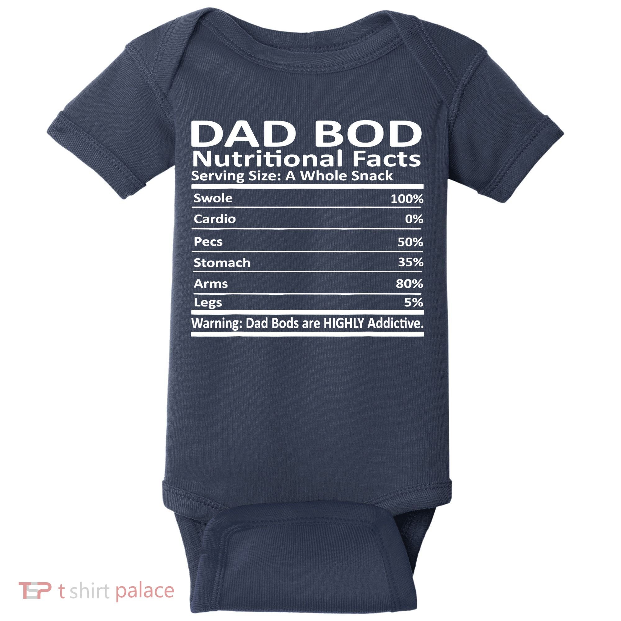 Dad Bod Nutritional Facts Funny Father Baby Bodysuit