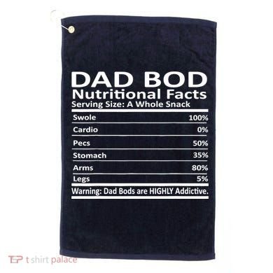 Dad Bod Nutritional Facts Funny Father Golf Towel