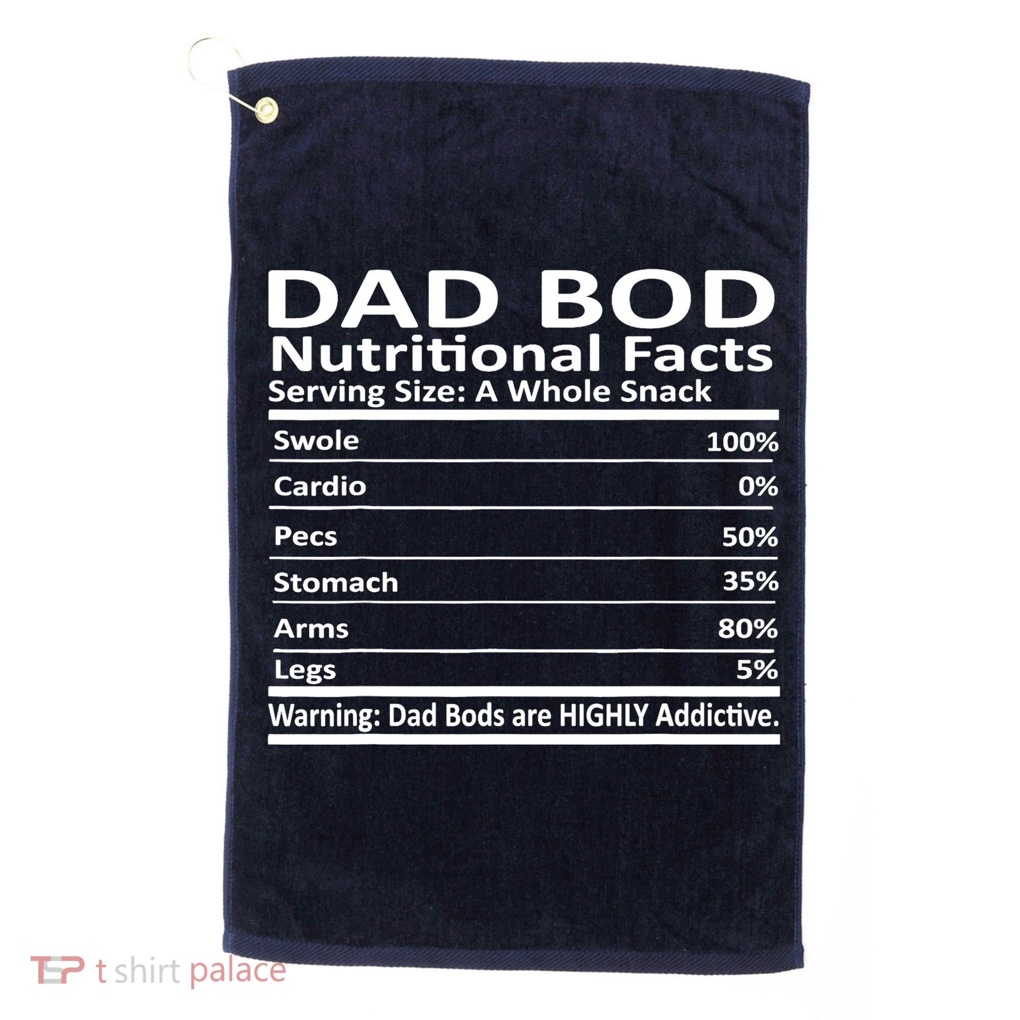 Dad Bod Nutritional Facts Funny Father Golf Towel