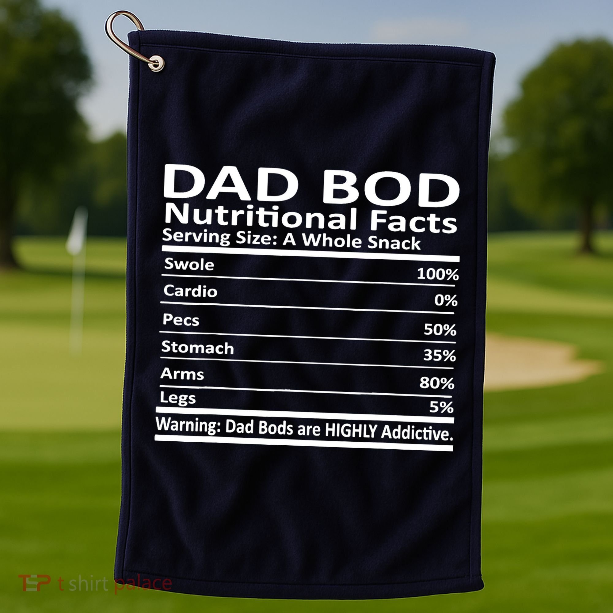 Dad Bod Nutritional Facts Funny Father Golf Towel