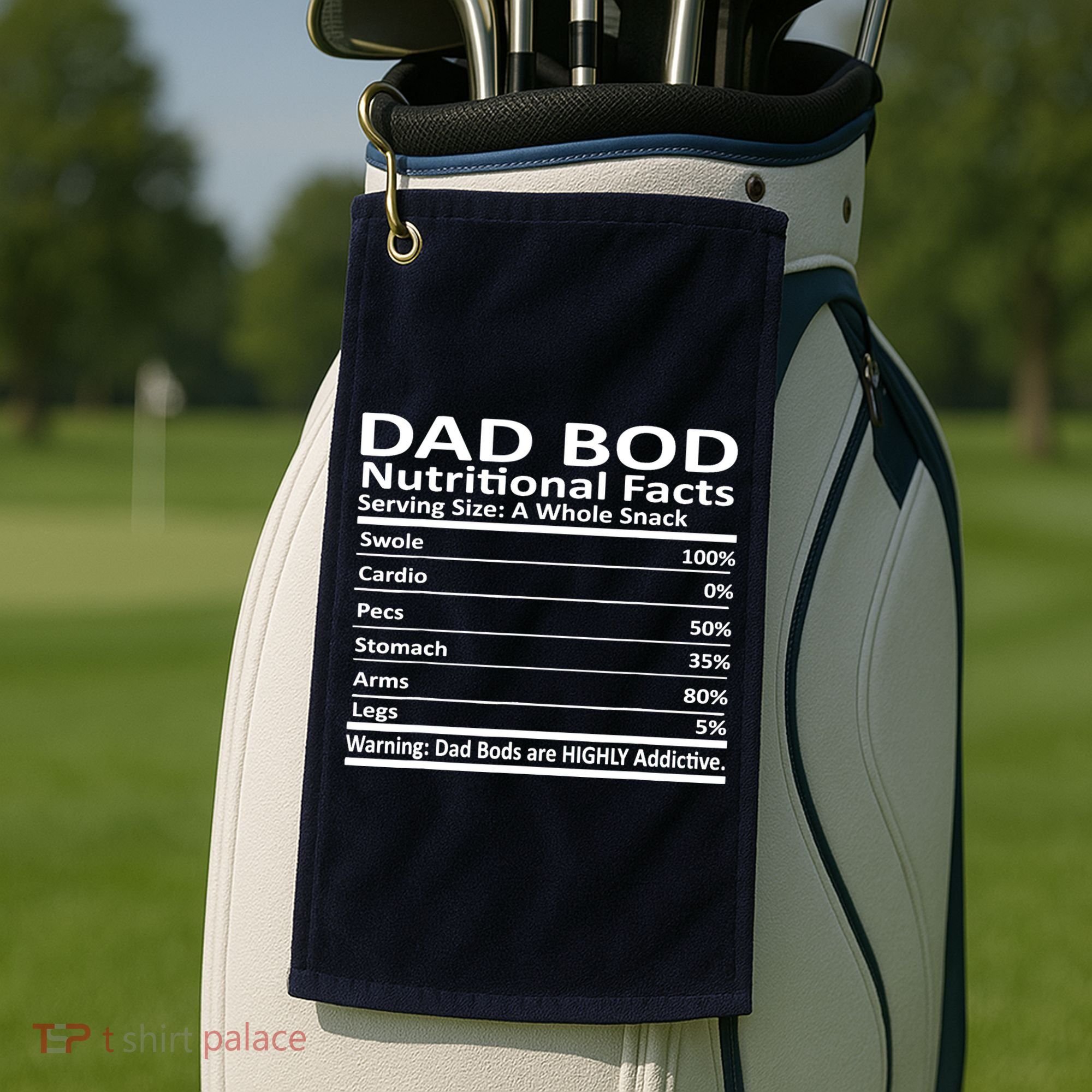 Dad Bod Nutritional Facts Funny Father Golf Towel