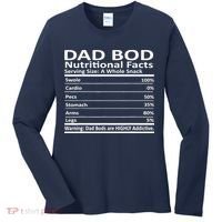 Dad Bod Nutritional Facts Funny Father Women's Long Sleeve Shirt thumb 0