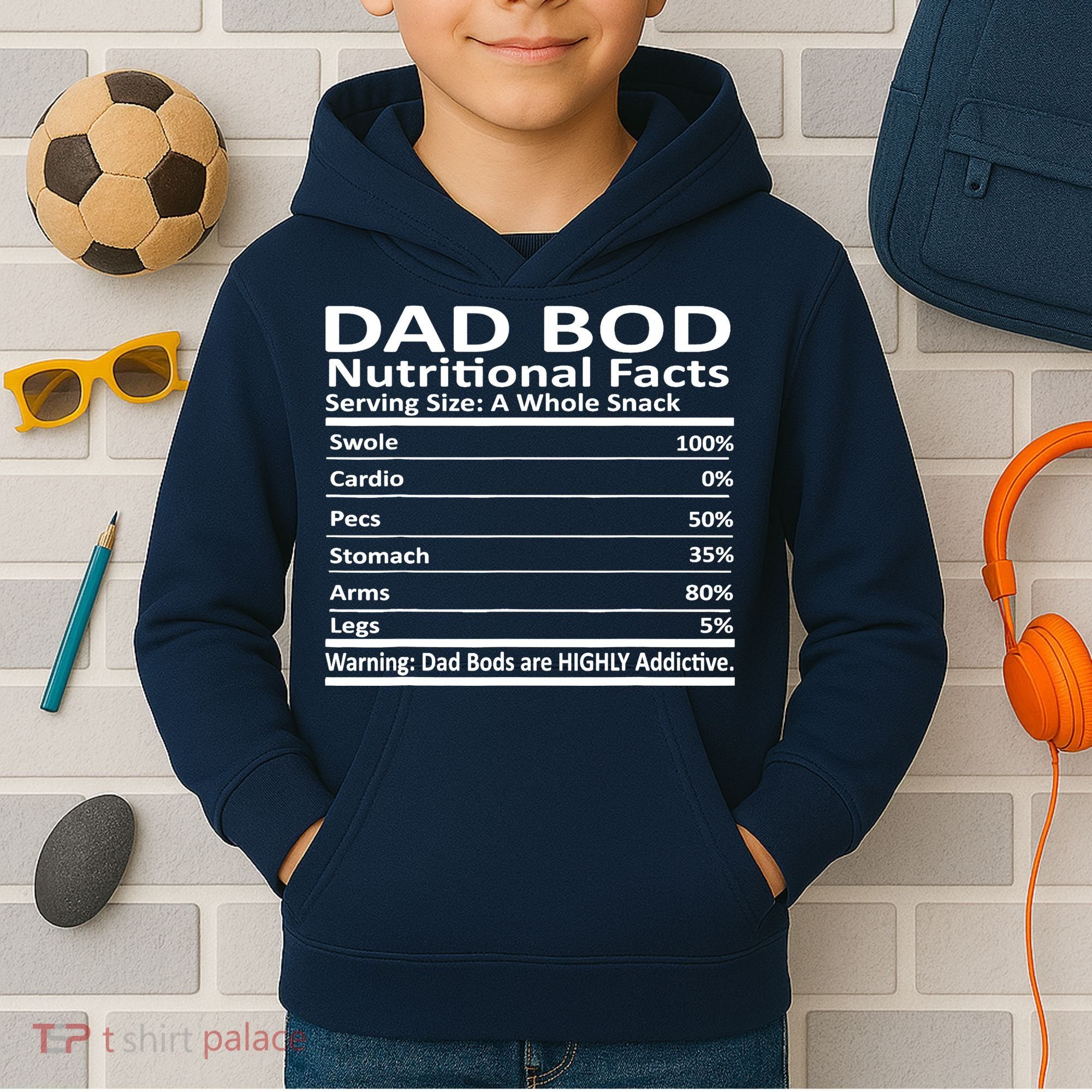 Dad Bod Nutritional Facts Funny Father Kids Hoodie