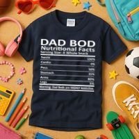 Dad Bod Nutritional Facts Funny Father Kids T-Shirt thumb 3