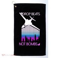 Drop Beats Not Bombs Golf Towel thumb 0
