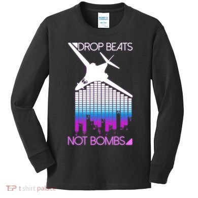 Drop Beats Not Bombs Kids Long Sleeve Shirt