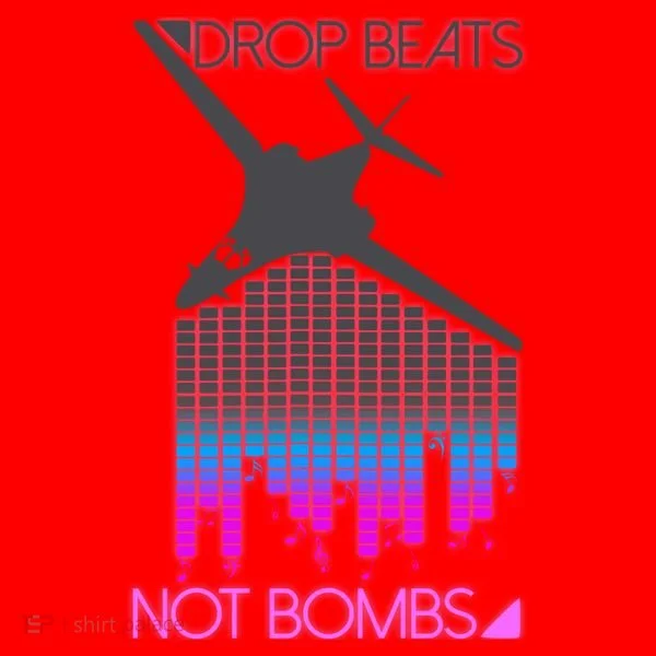 Drop Beats Not Bombs Santa Hat