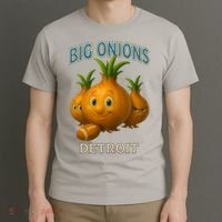 Detroit Big Onions Funny Football T-Shirt thumb 3