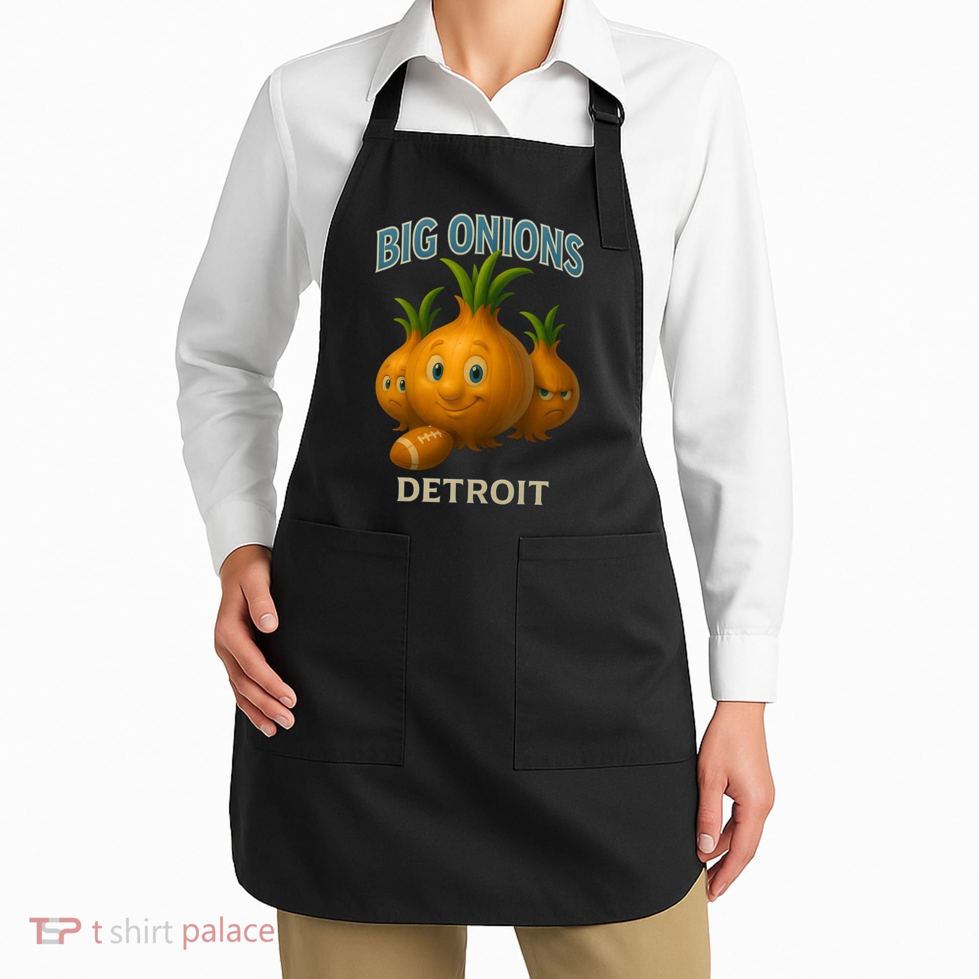 Detroit Big Onions Funny Football Apron