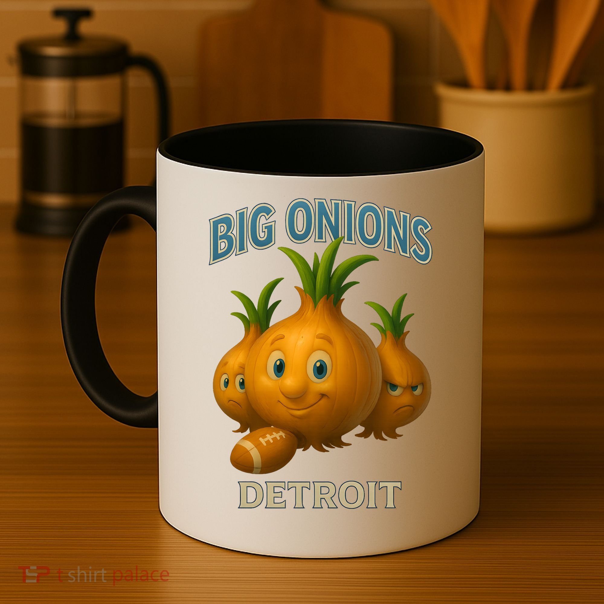 Detroit Big Onions Funny Football Coffee Mug