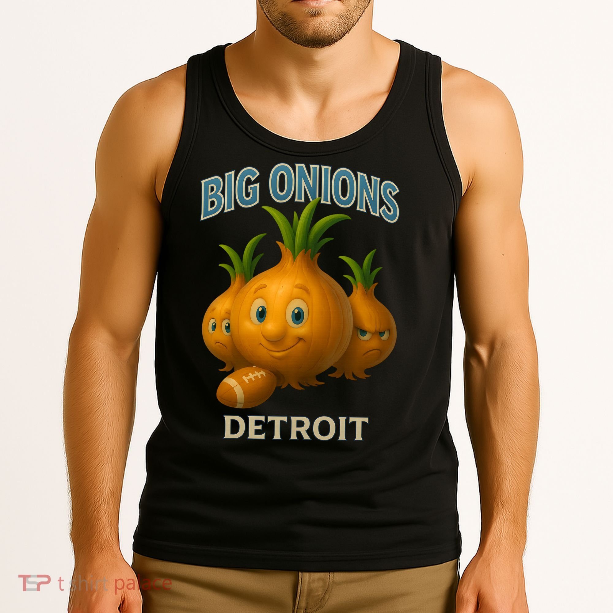 Detroit Big Onions Funny Football Tank Top
