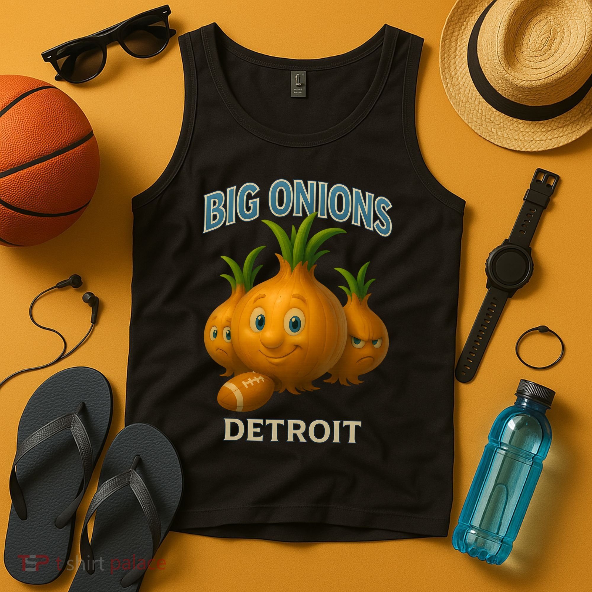 Detroit Big Onions Funny Football Tank Top