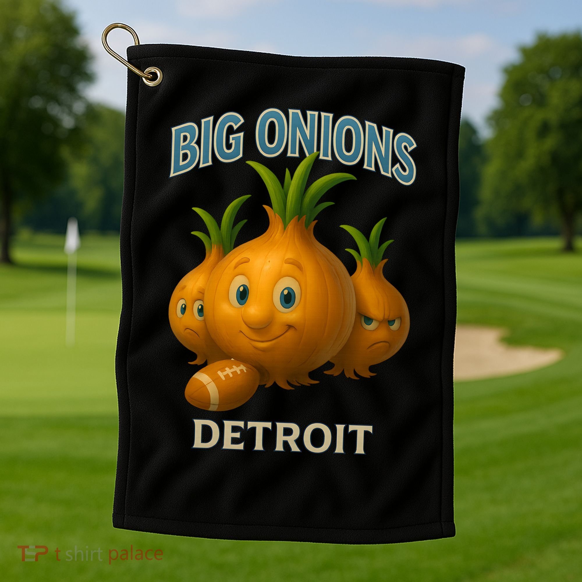 Detroit Big Onions Funny Football Golf Towel