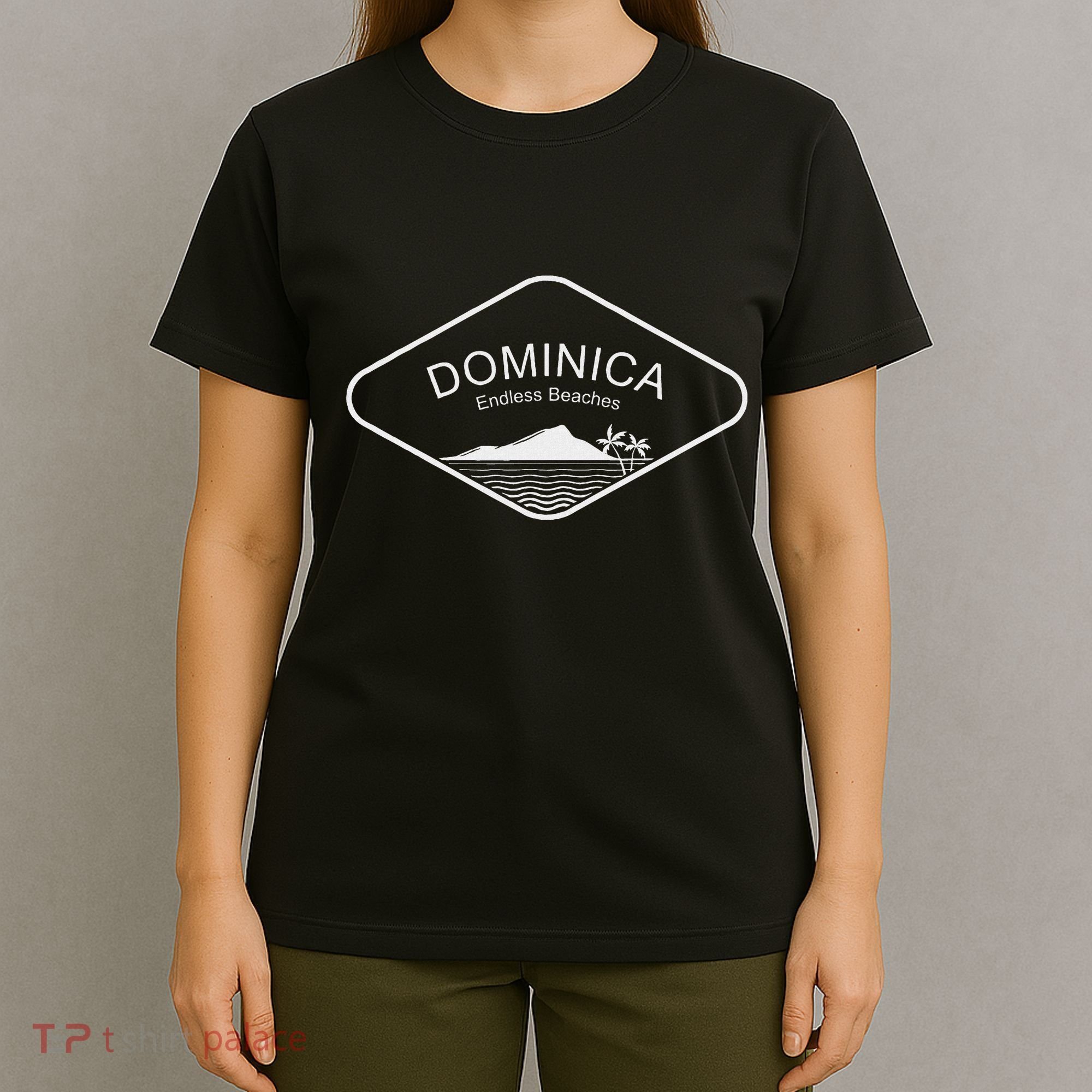 Dominica Beach Palms Caribbean Island Summer Gift Souvenir T-Shirt
