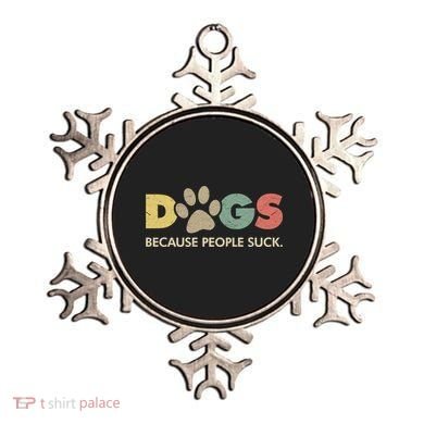 Dogs Because People Suck | Funny Retro Vintage Ornament