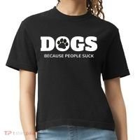 Dogs Because People Suck Funny Rescue Mutt Lovers Comfort Colors Boxy T-Shirt thumb 0