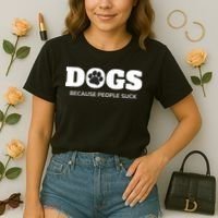 Dogs Because People Suck Funny Rescue Mutt Lovers Comfort Colors Boxy T-Shirt thumb 2