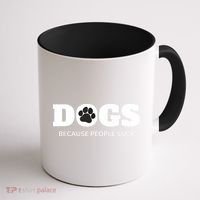 Dogs Because People Suck Funny Rescue Mutt Lovers Coffee Mug thumb 1