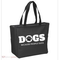Dogs Because People Suck Funny Rescue Mutt Lovers Tote Bag thumb 2