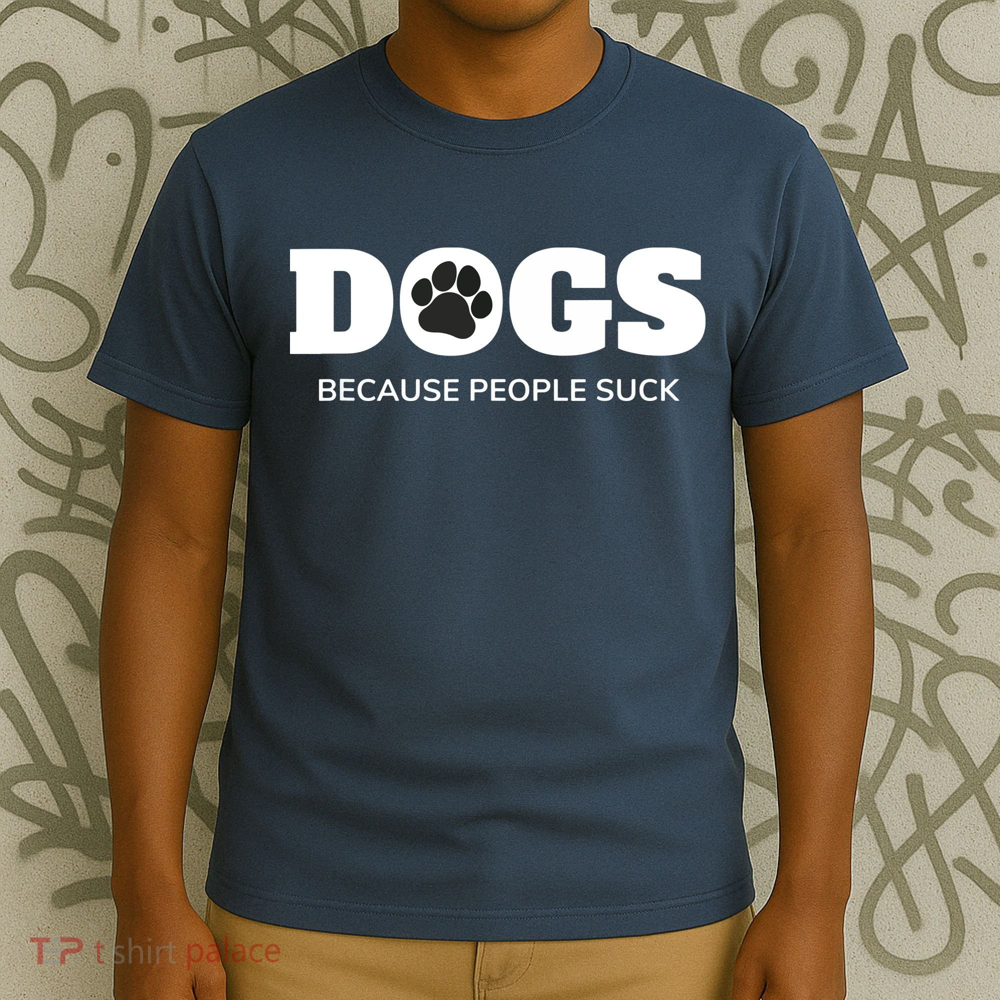 Dogs Because People Suck Funny Rescue Mutt Lovers T-Shirt