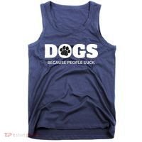 Dogs Because People Suck Funny Rescue Mutt Lovers Tank Top thumb 0