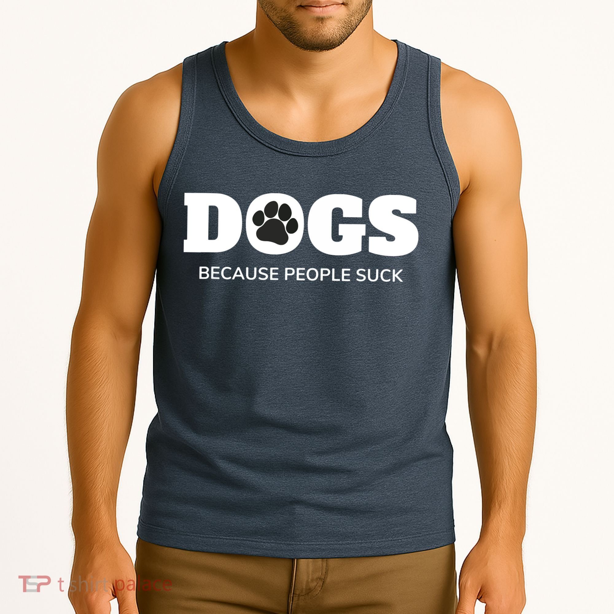 Dogs Because People Suck Funny Rescue Mutt Lovers Tank Top