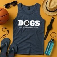 Dogs Because People Suck Funny Rescue Mutt Lovers Tank Top thumb 4