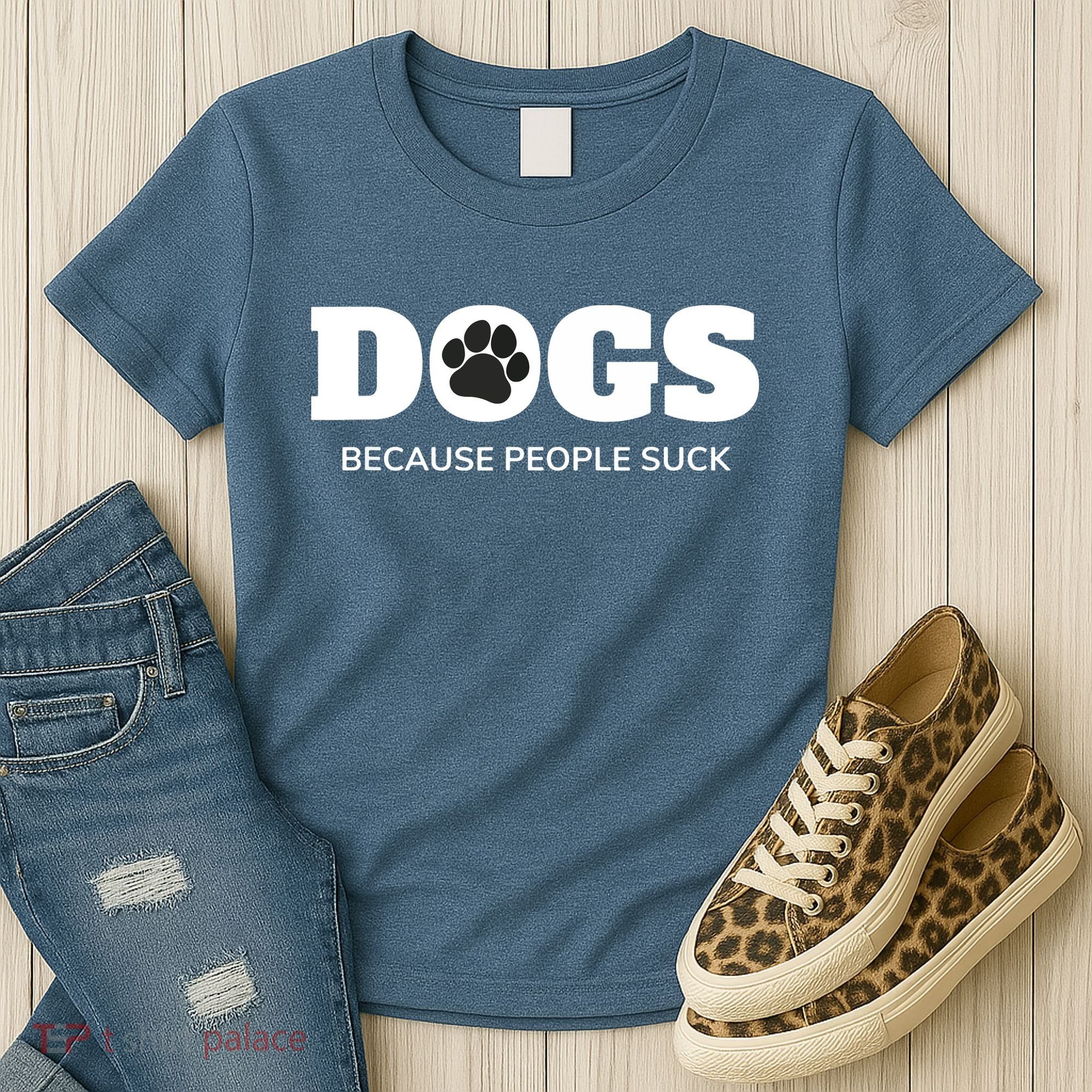 Dogs Because People Suck Funny Rescue Mutt Lovers Women's T-Shirt