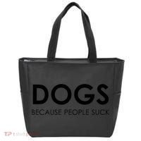 Dogs Because People Suck Tote Bag thumb 0