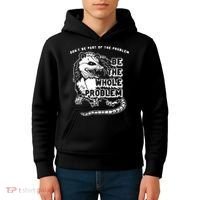 Don't Be Part Of the Problem Be The Whole Problem Funny Gym Kids Hoodie thumb 4