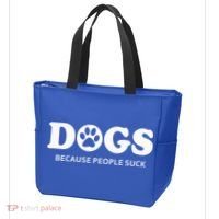 Dogs Because People Suck Funny Rescue Mutt Lovers Tote Bag thumb 3