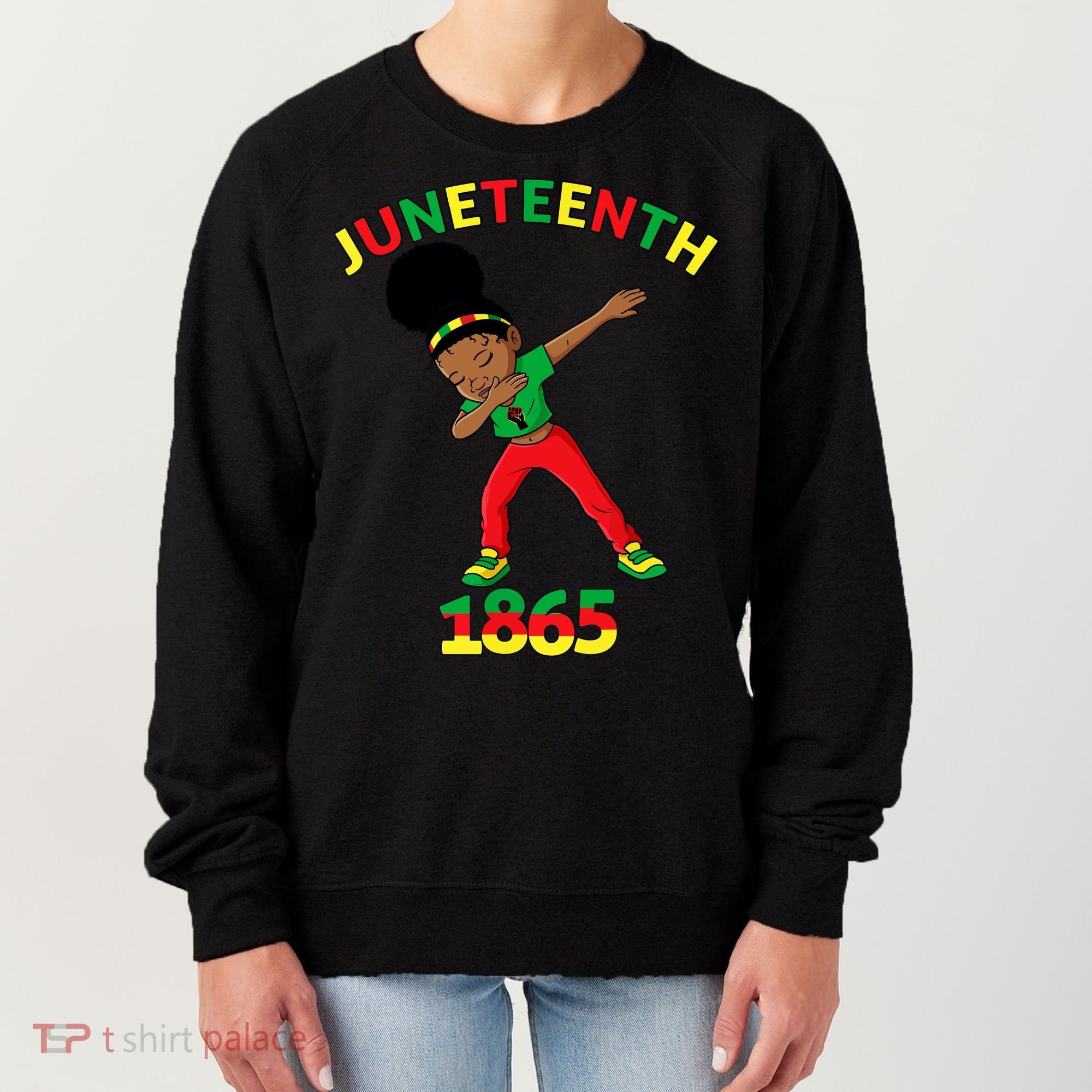 Dabbing Black Princess Juneteenth 1865 Black History Women's Sweatshirt