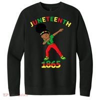 Dabbing Black Princess Juneteenth 1865 Black History V.I.T. Fleece Crew Sweatshirt thumb 0