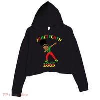 Dabbing Black Princess Juneteenth 1865 Black History Crop Fleece Hoodie thumb 0