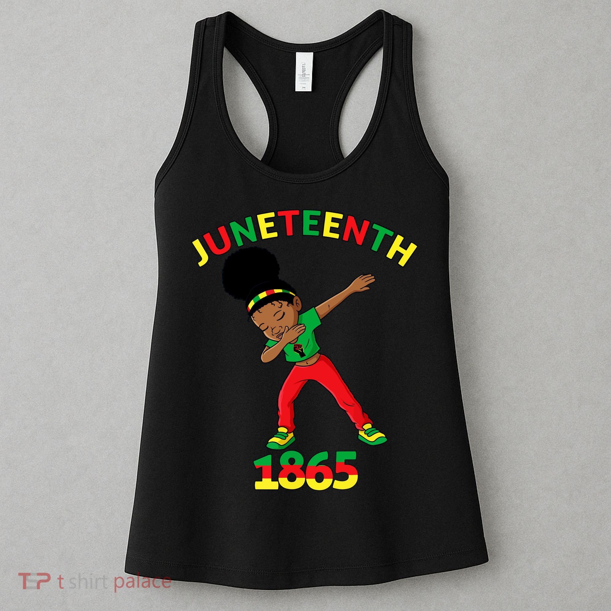 Dabbing Black Princess Juneteenth 1865 Black History Women's Tank Top