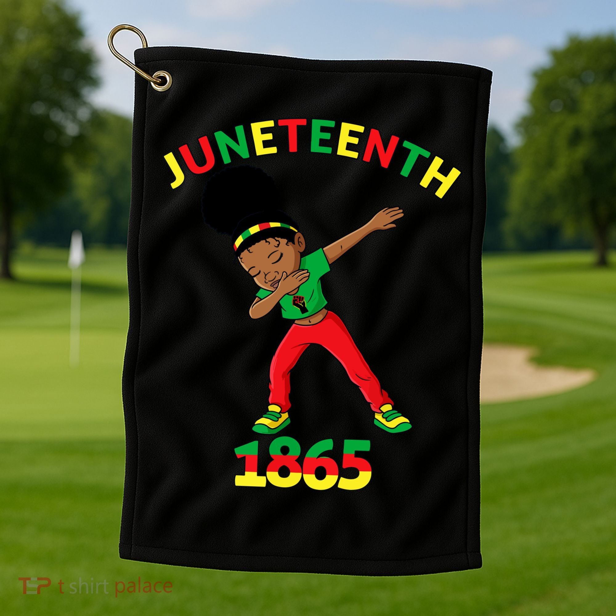 Dabbing Black Princess Juneteenth 1865 Black History Golf Towel